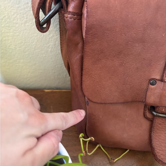 Genuine leather brown satchel crossbody - Picture 2 of 11